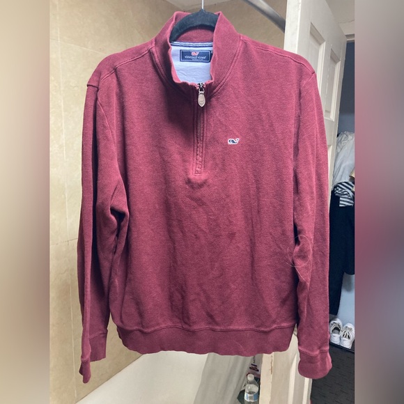 🦌 Great Condition Vineyard Vines Men’s Saltwater Quarter-Zip Pullover Sweater - Picture 2 of 7